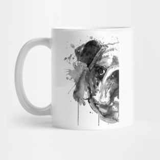 Black And White Half Faced English Bulldog Mug